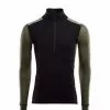 Aclima Woolnet Hybrid Mock Neck W/zip Man Jet Black/Olive Night/Dill